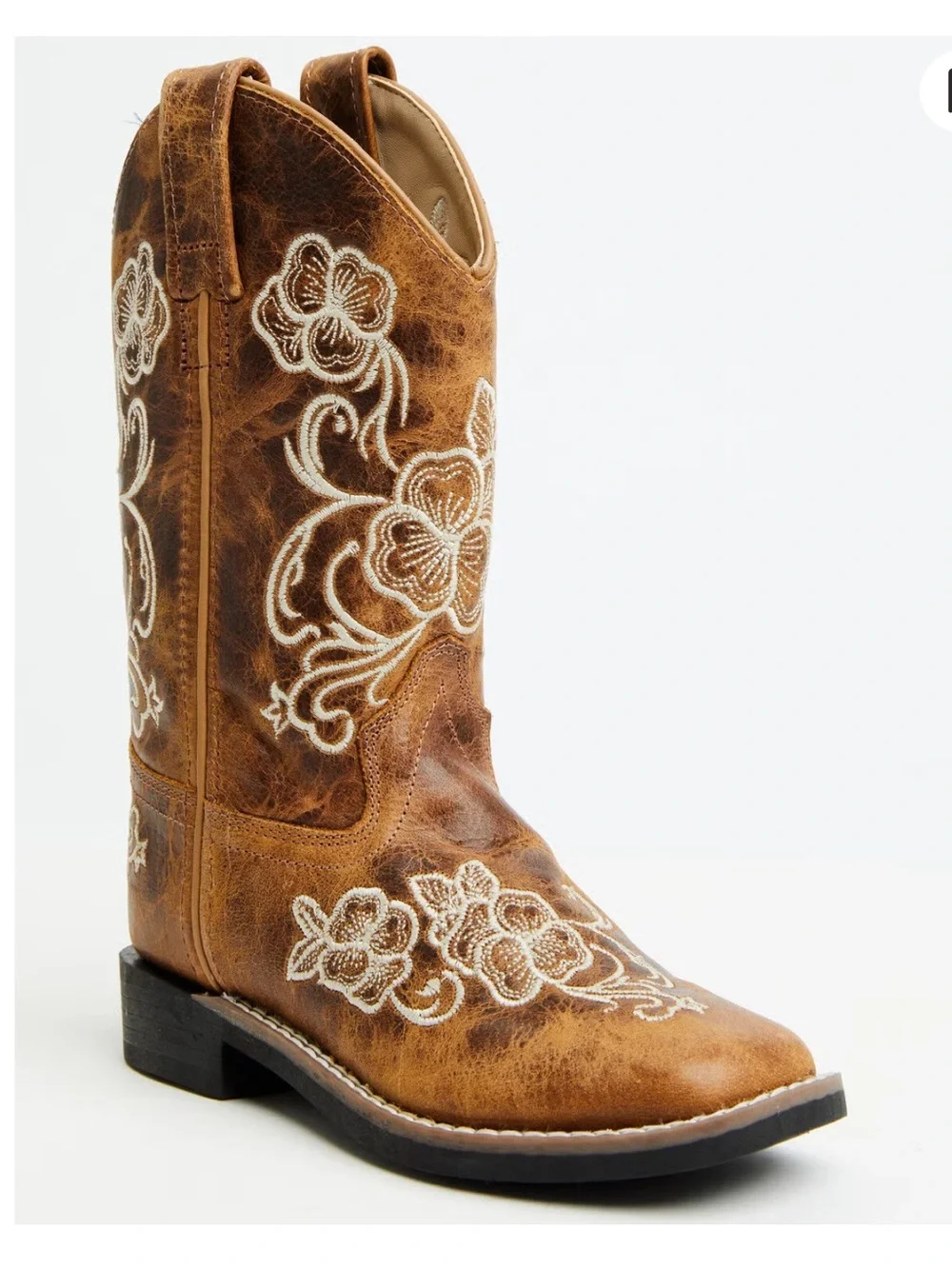 SHYANNE GIRLS' LITTLE LASY FLORAL EMBROIDERED WESTERN BOOTS - Size 2